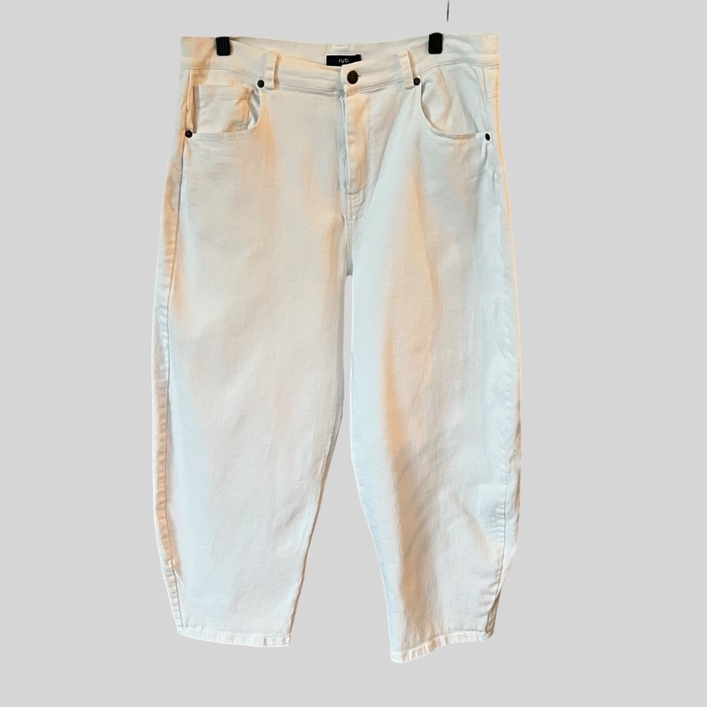 Ruti Women’s White Barrel Wide Leg Jeans
